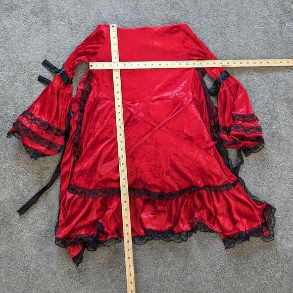 Gothic Red Velvet Red Riding Hood Lolita Costume - Picture 7 of 9